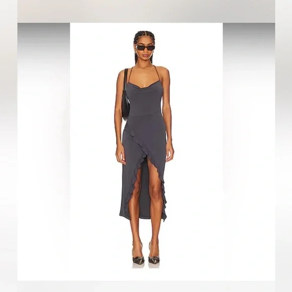 revolve grey dress Grey Ribbed Dresses Long Sleeve: Textured Knit